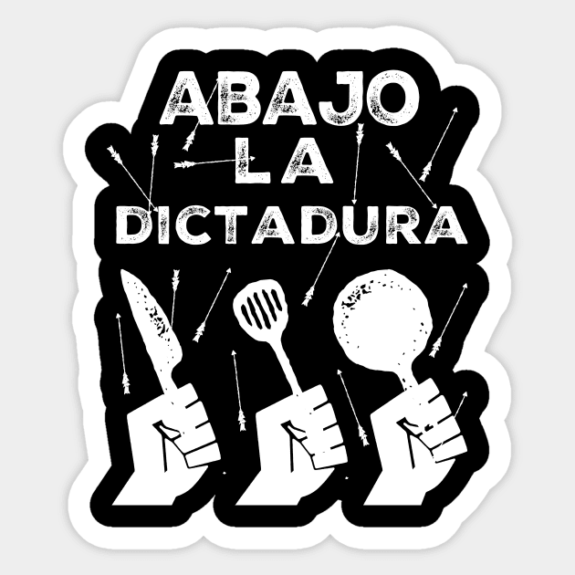 abajo la dictadura cuba Sticker by livania